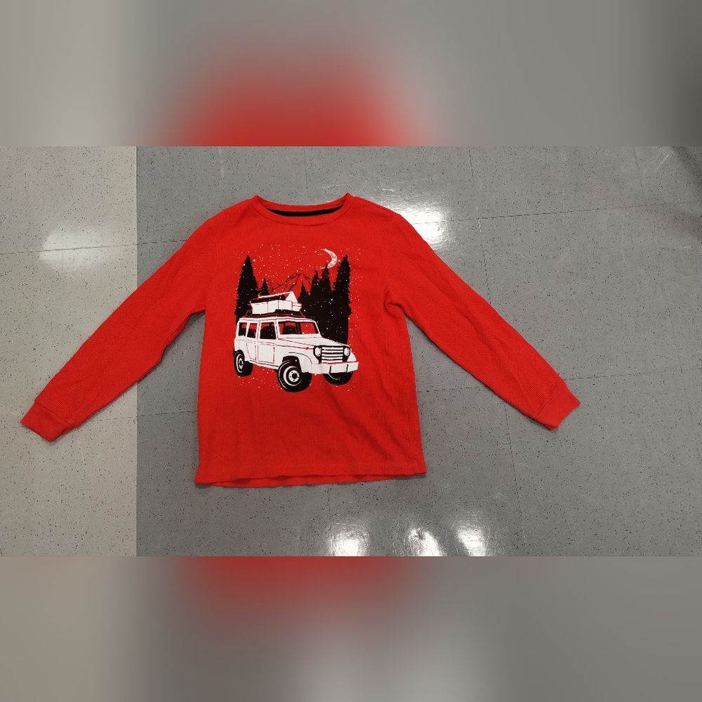 -Old Navy Boy M (8) Red Adventure Car Long  Sleeve Winter Shirt Top Kidcore - Picture 2 of 14